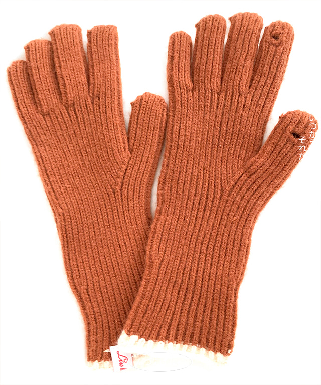 mocha knit gloves